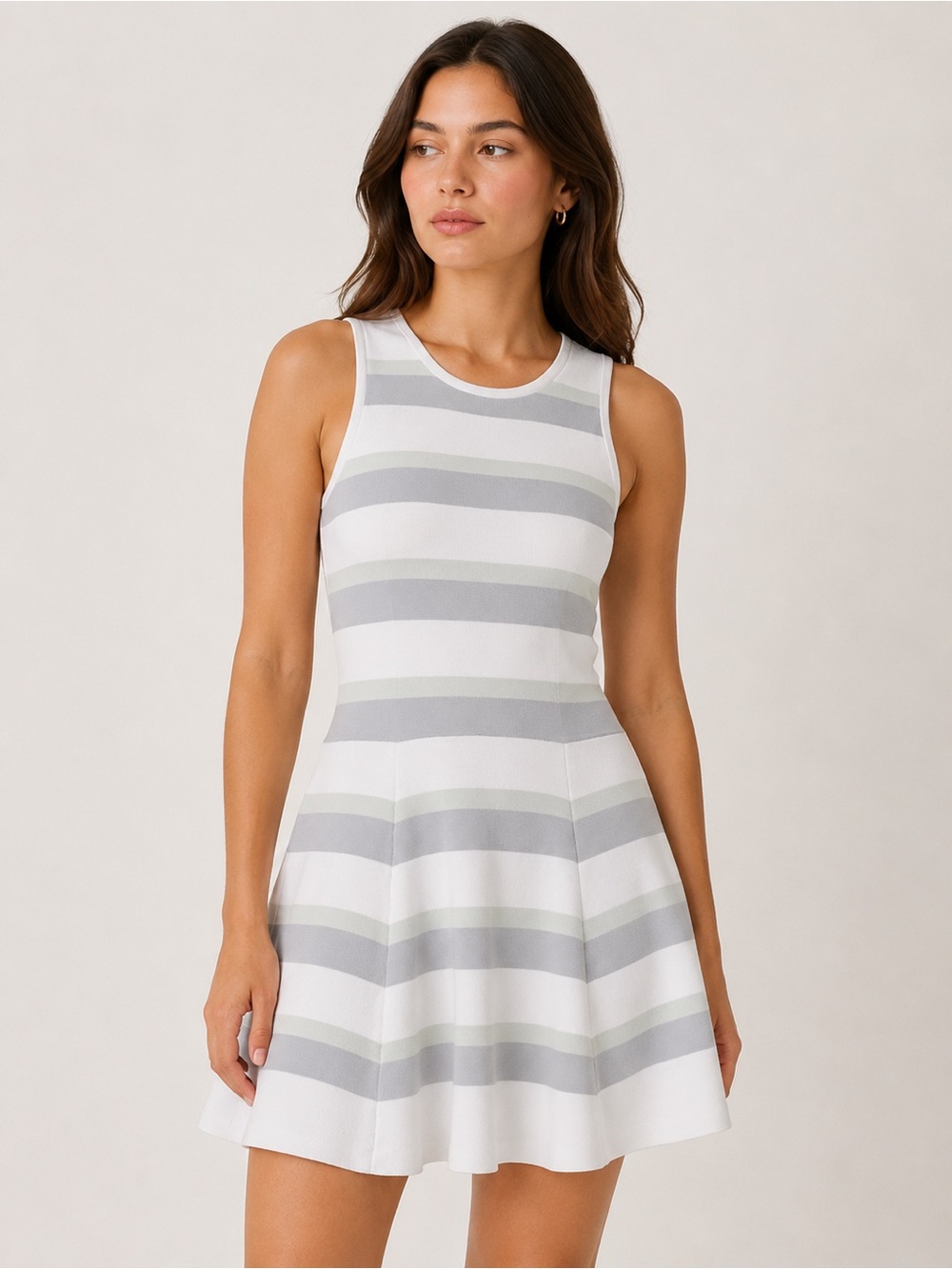 A.L.C. Striped Tenniscore Stretch Mini Dress Preppy Feminine Minimalist A-Line